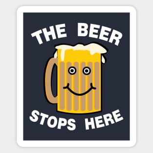 Beer Stops Here White Text Sticker